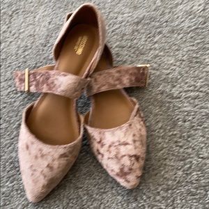 Velvet blush flats